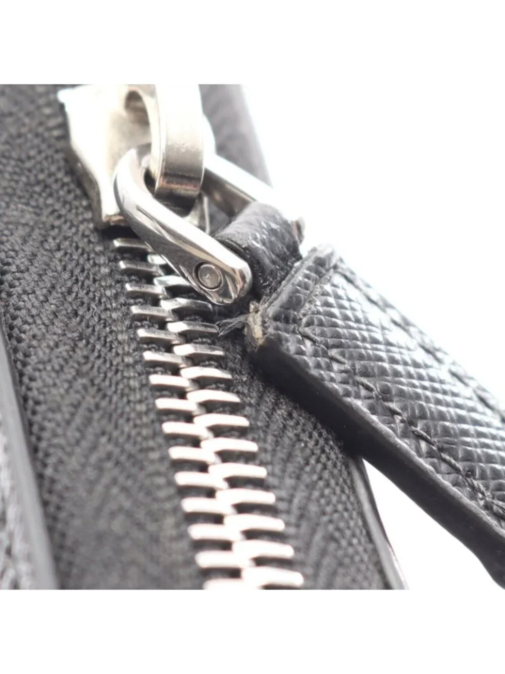 Prada Round Wallet Black Saffiano Leather Metal Logo
